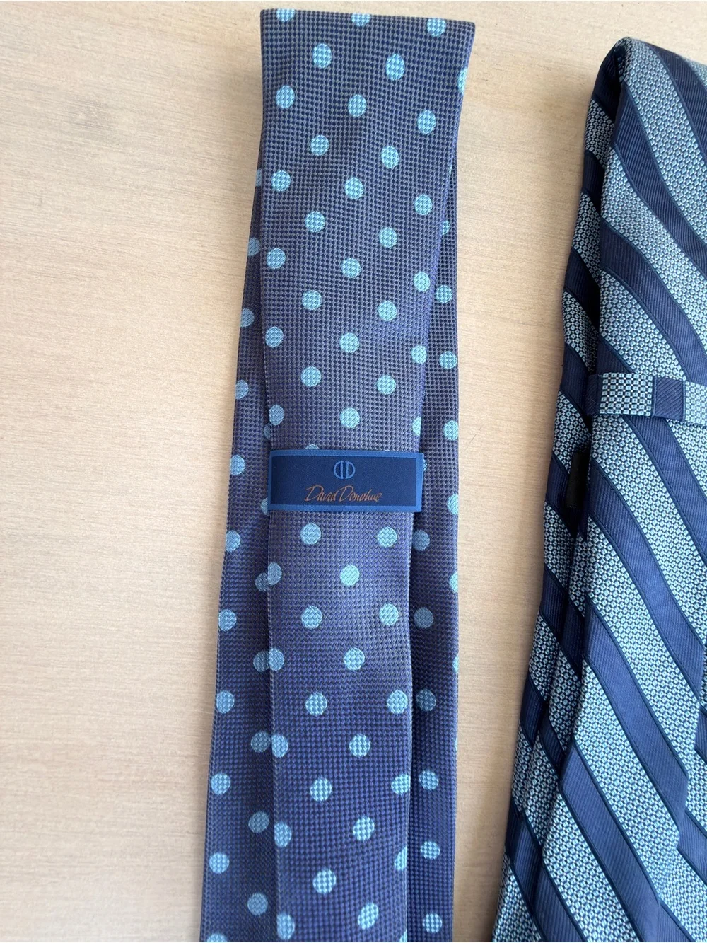 Men's Blue Patterned Ties - Classic Navy and Sky Stripes - Set of 3